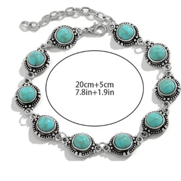 2/$30 NEW Vintage Turquoise Anklet For Beach Ankle Bracelet 163 - Picture 4 of 11